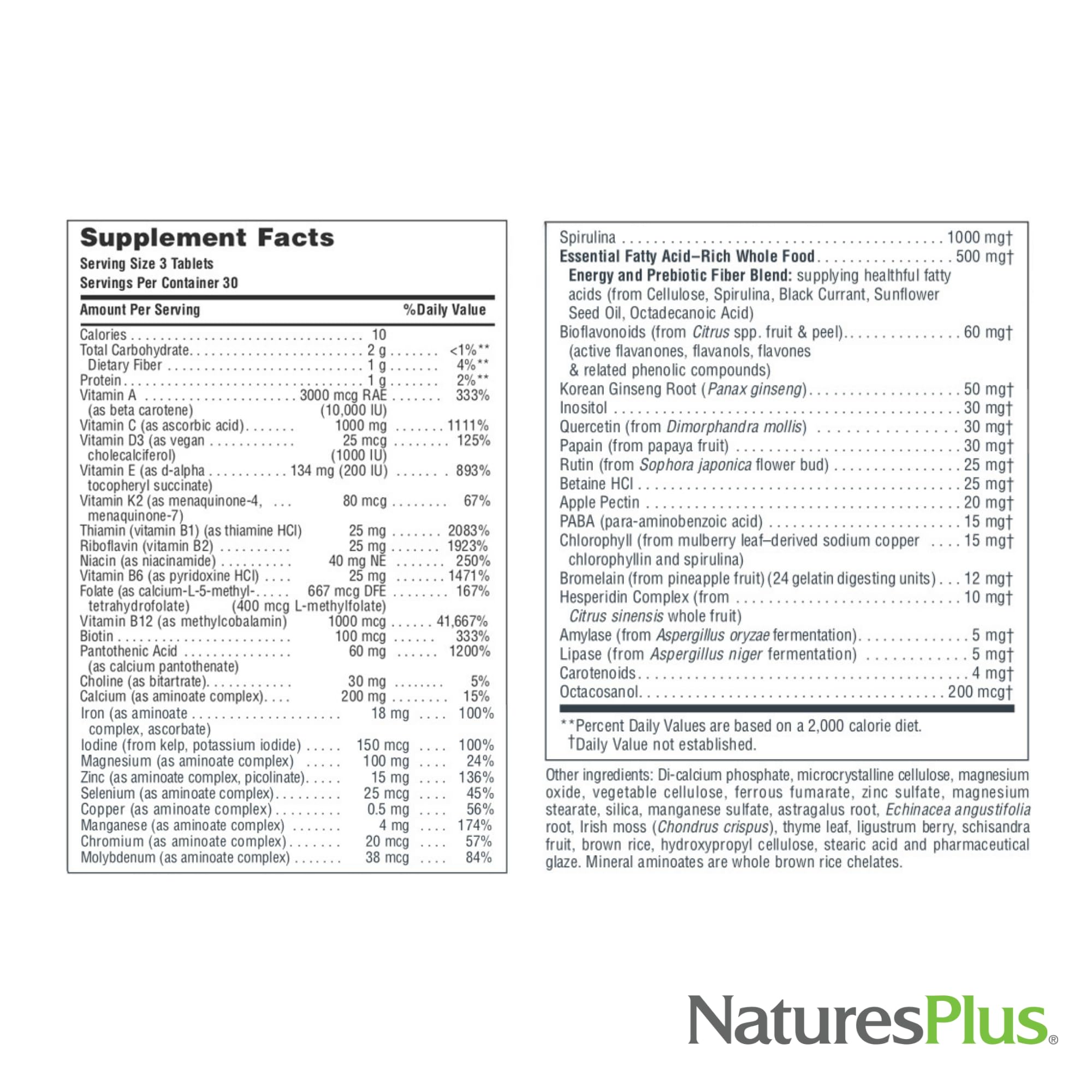 NaturesPlus Source of Life – prise quotidienne facile et pratique.