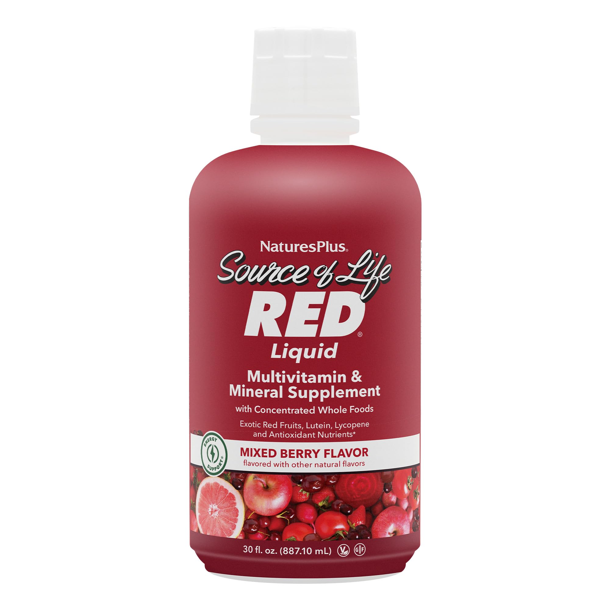 Source de Vie Rouge en bouteille liquide, soutien énergétique potentiel.