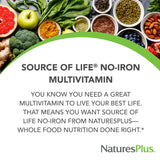NaturesPlus Source of Life No Iron – tablettes visibles, soutien à la vitalité au quotidien.