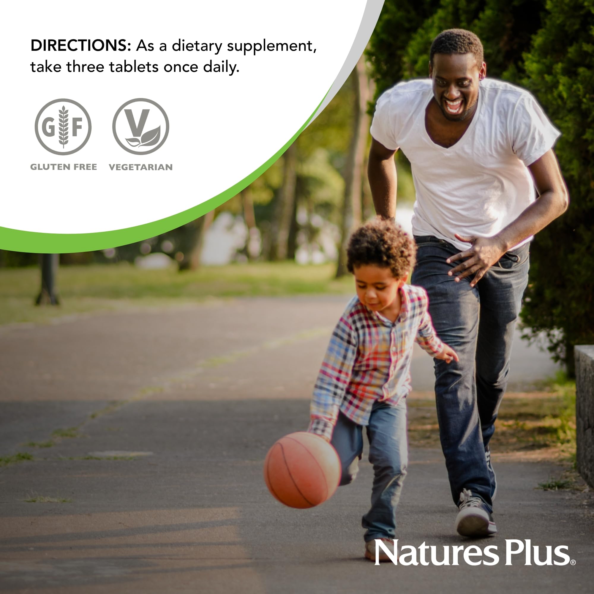 Composition lisible de NaturesPlus Source de Vie Sans Fer avec vitamine D3 et lutéine