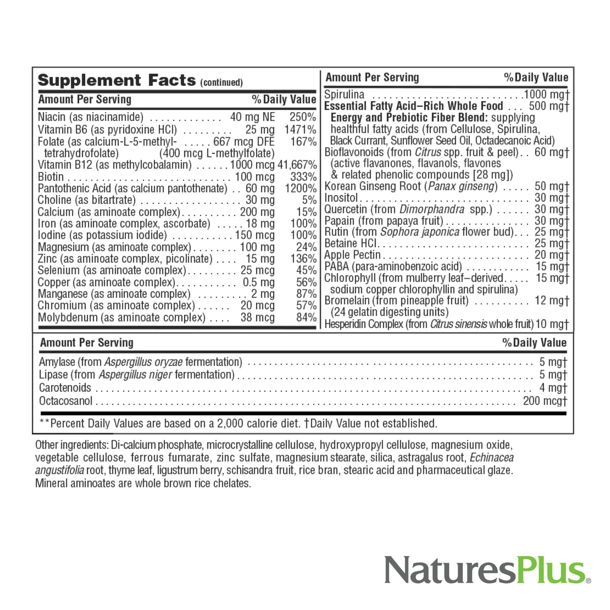 NaturesPlus Source de Vie usine certifiée cGMP et NSF.