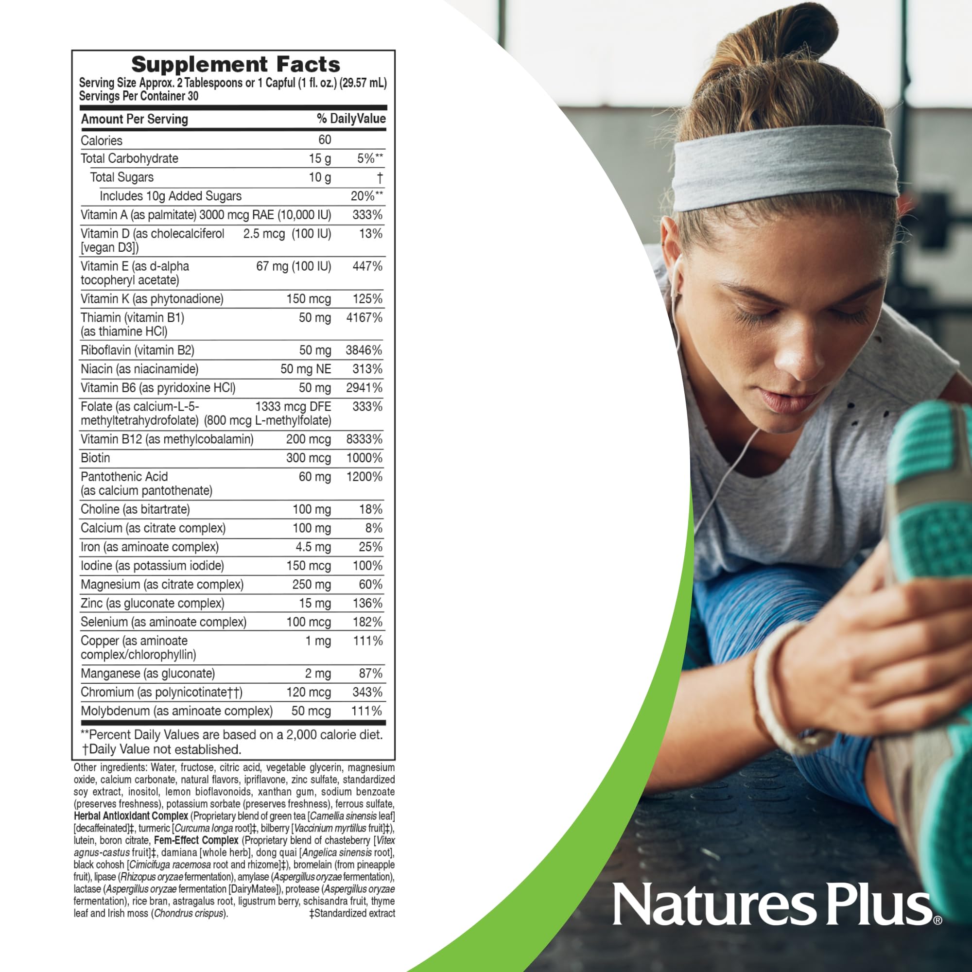 NaturesPlus Source of Life Women Liquide - gouttes-doseuse faciliter le dosage journalier.