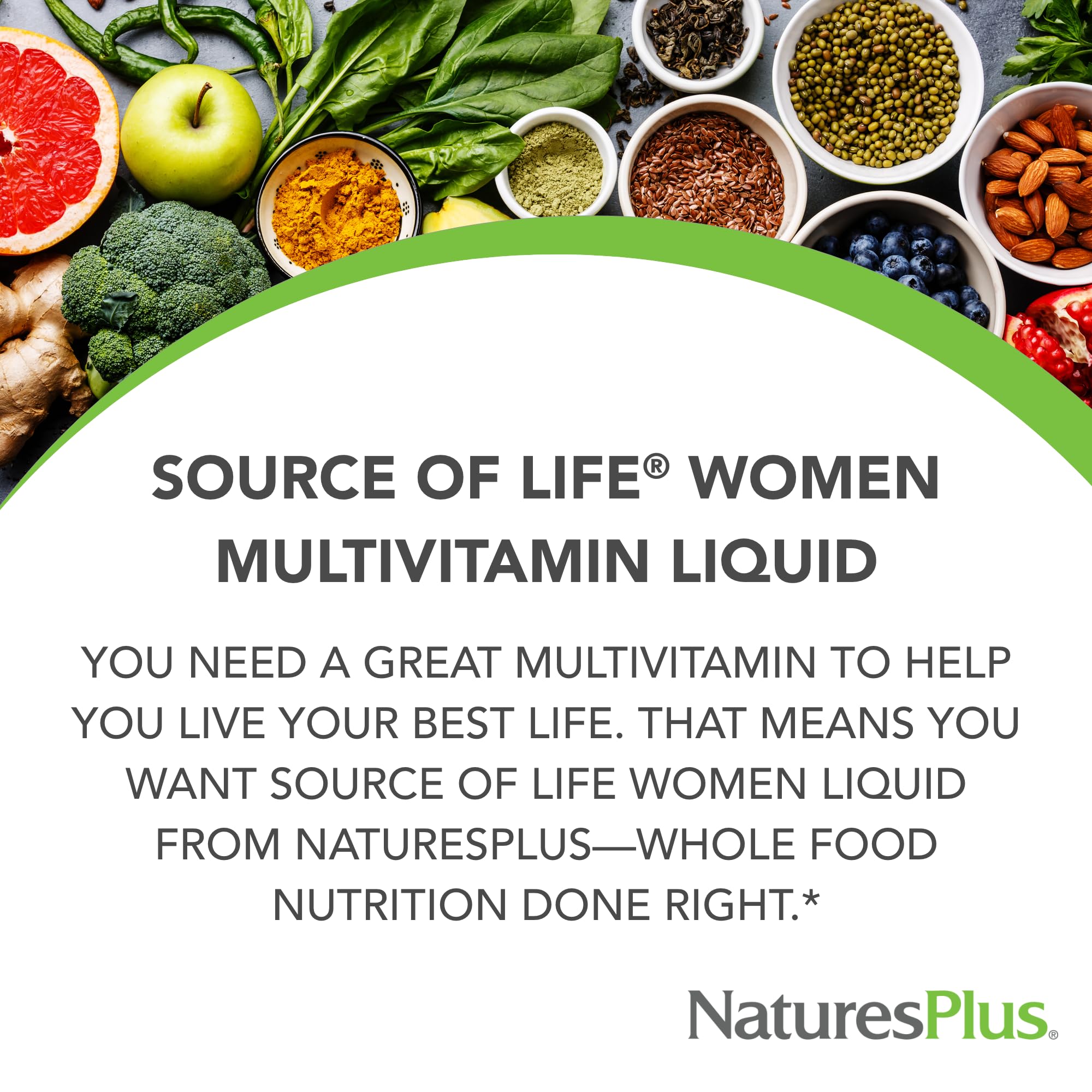 NaturesPlus Source of Life Women Liquide - versement dans un verre, fraîcheur et simplicité.