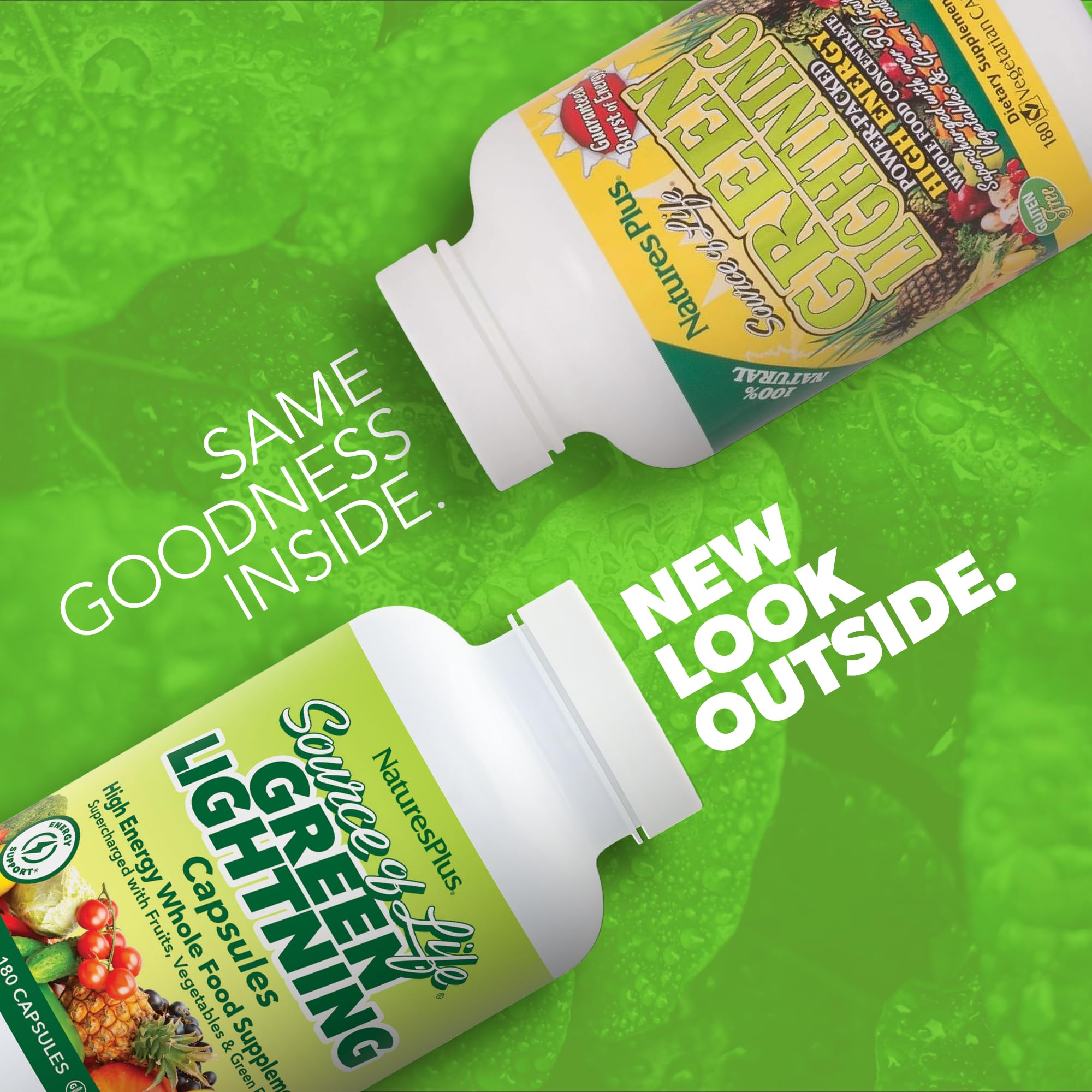 NaturesPlus Source of Life Green Lightning – emballage et étiquette clairs