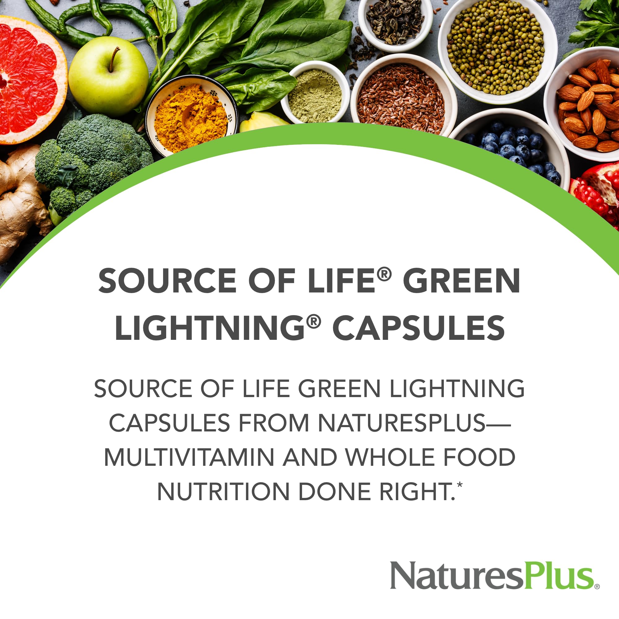 NaturesPlus Source of Life Green Lightning – gélules vertes pour énergie quotidienne
