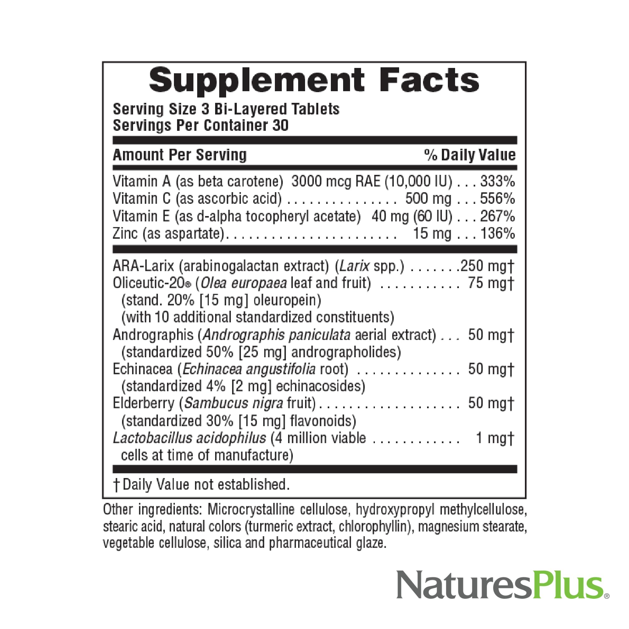 NaturesPlus Source of Life Immunite Booster – probiotiques acidophilus favorisant une digestion équilibrée