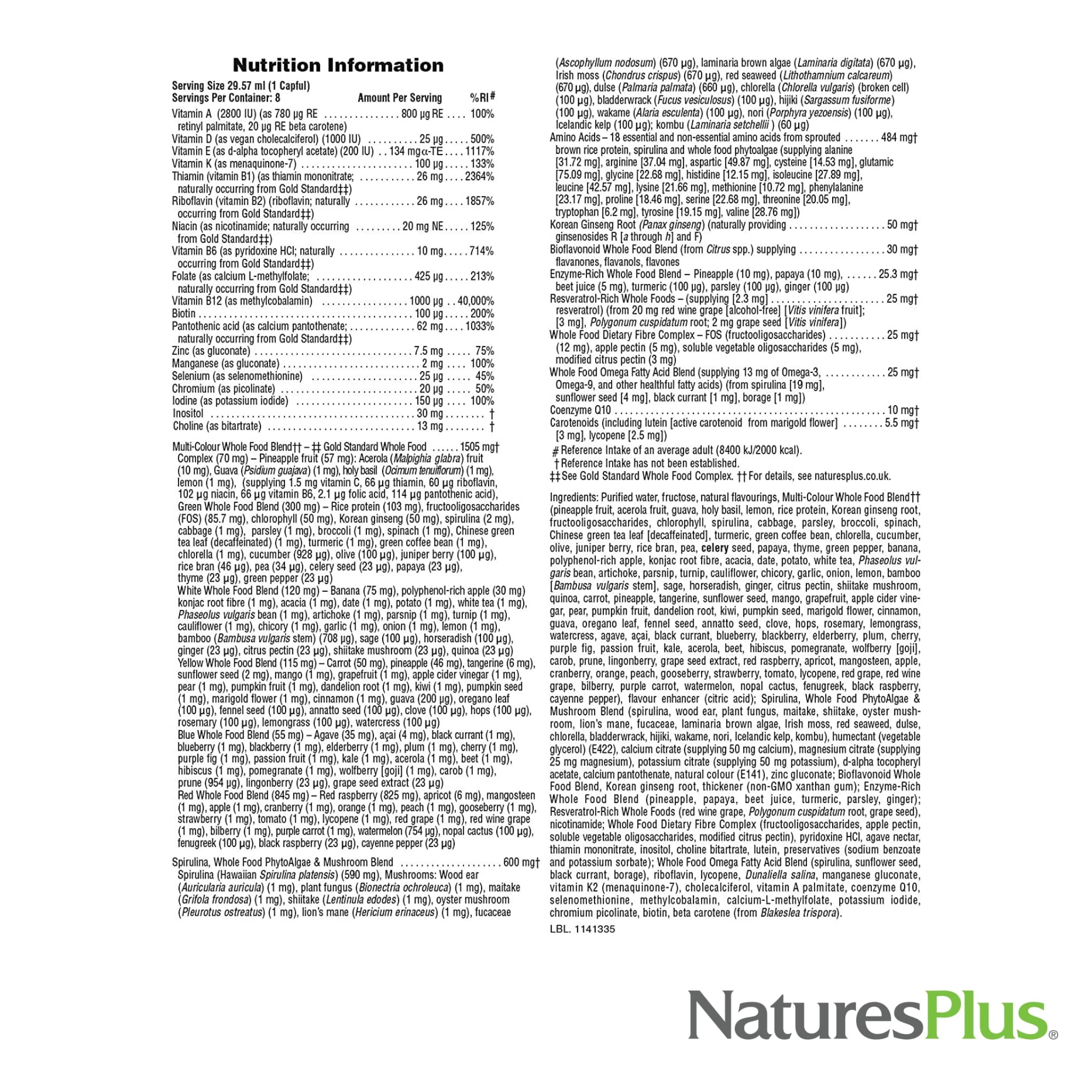 NaturesPlus Source of Life Gold – Acai: extrait et saveur naturelle.