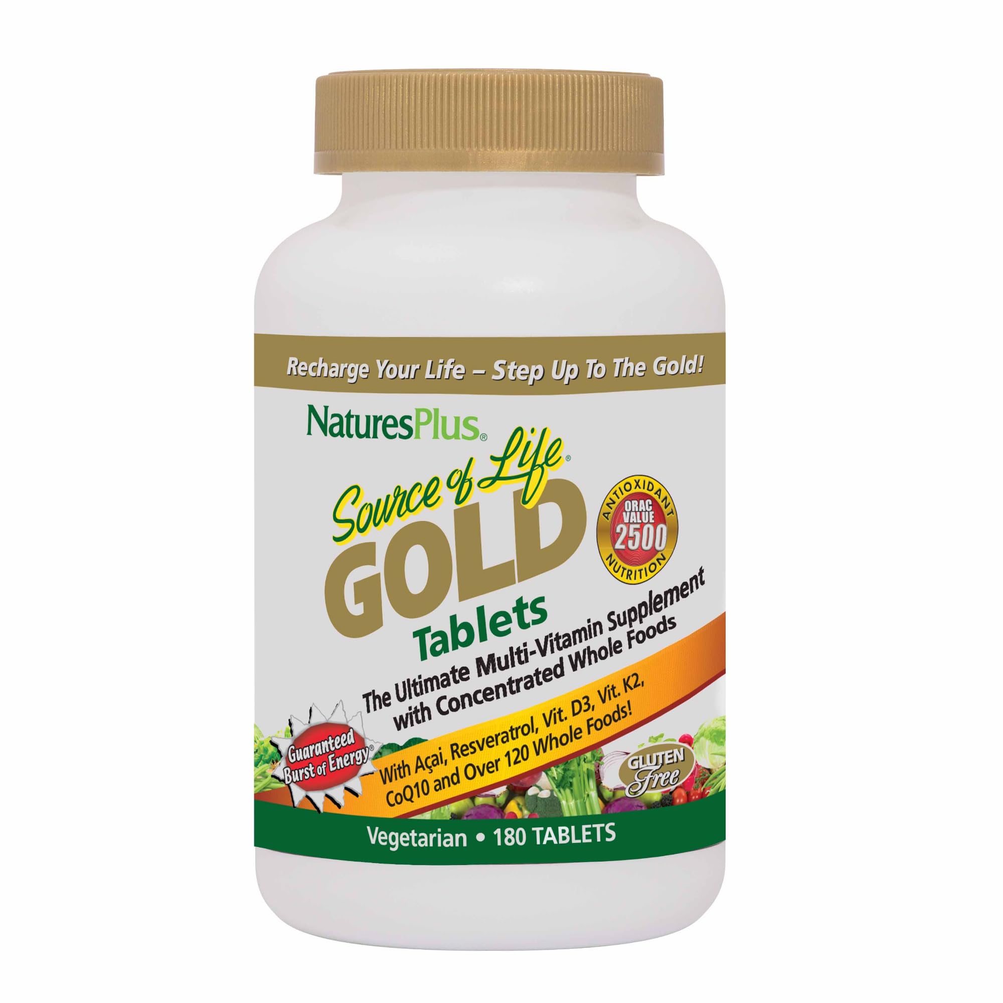 NaturesPlus Source of Life Gold - boîte-tablettes: soutien nutritionnel quotidien.
