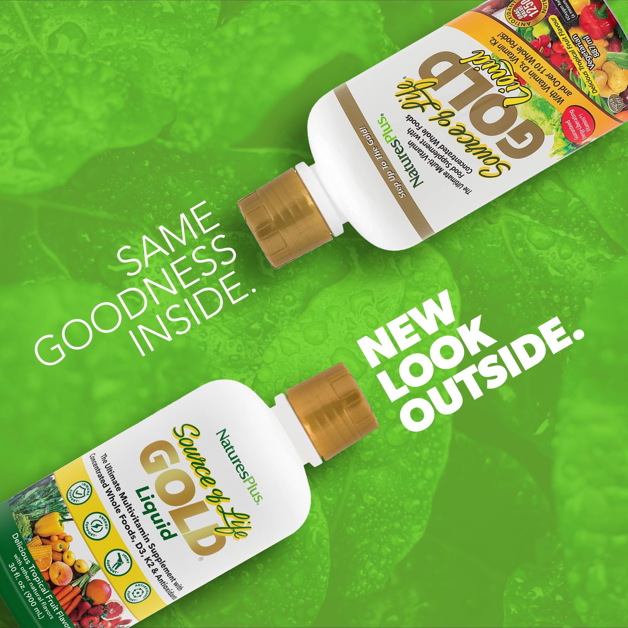 NaturesPlus Source of Life Gold – étiquette claire décrivant les ingrédients naturels.
