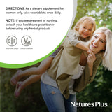NaturesPlus Source of Life Women — usage quotidien illustré pour l'équilibre nutritionnel féminin