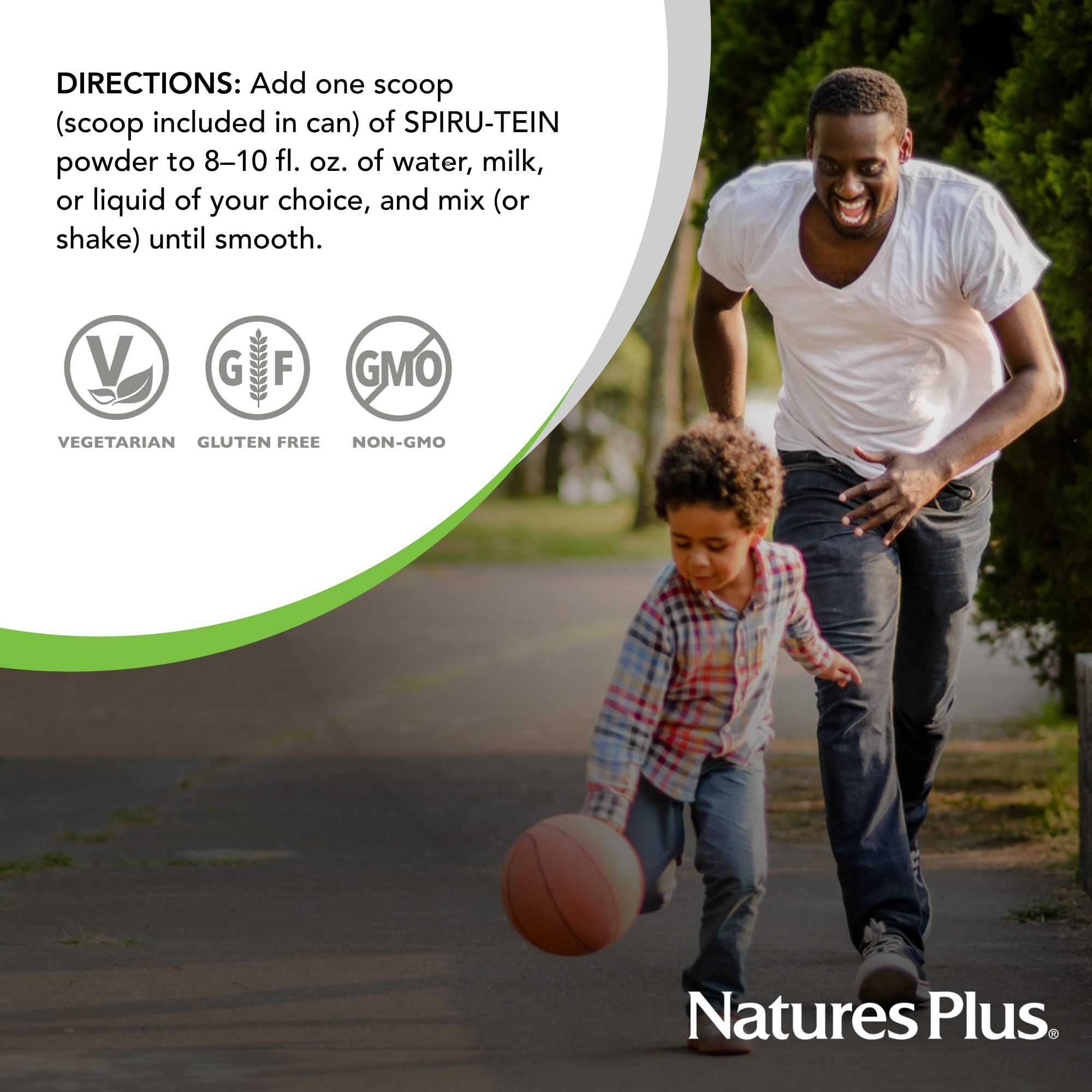 Tableau nutritionnel SPIRU-TEIN Cerises Jubilee, protéines et vitamines visibles.