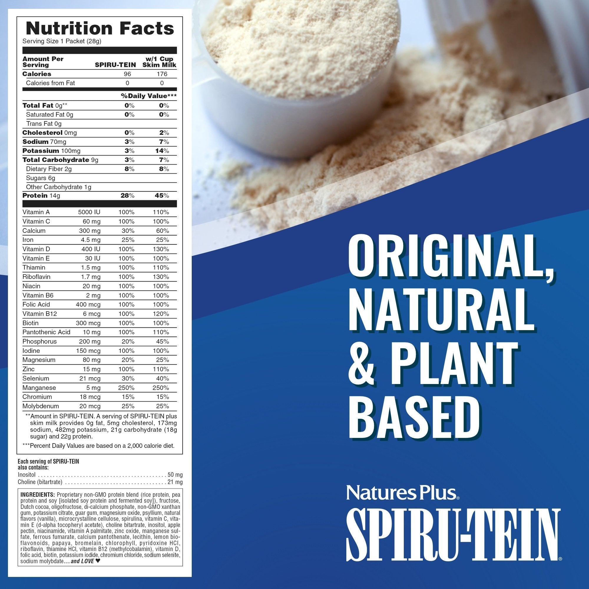 NaturesPlus Spiru-Tein Chocolat, emballage individuel idéal pour le voyage.
