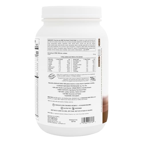 SPIRU-TEIN chocolat poudre, mélange rapide pour boissons protéinées végétales.