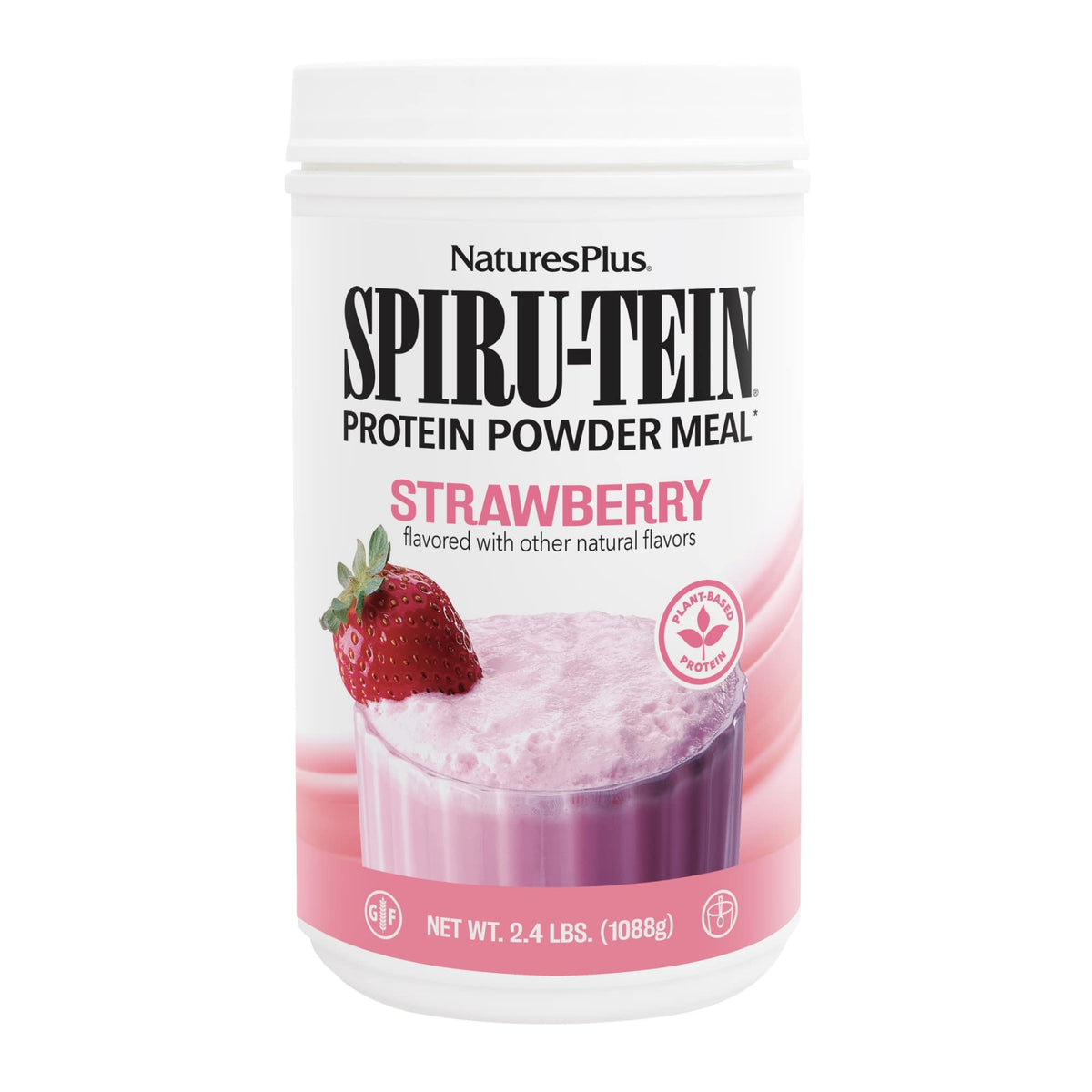Protéine végétale SPIRU-TEIN fraise, bouteille prête à déguster comme repas rapide.