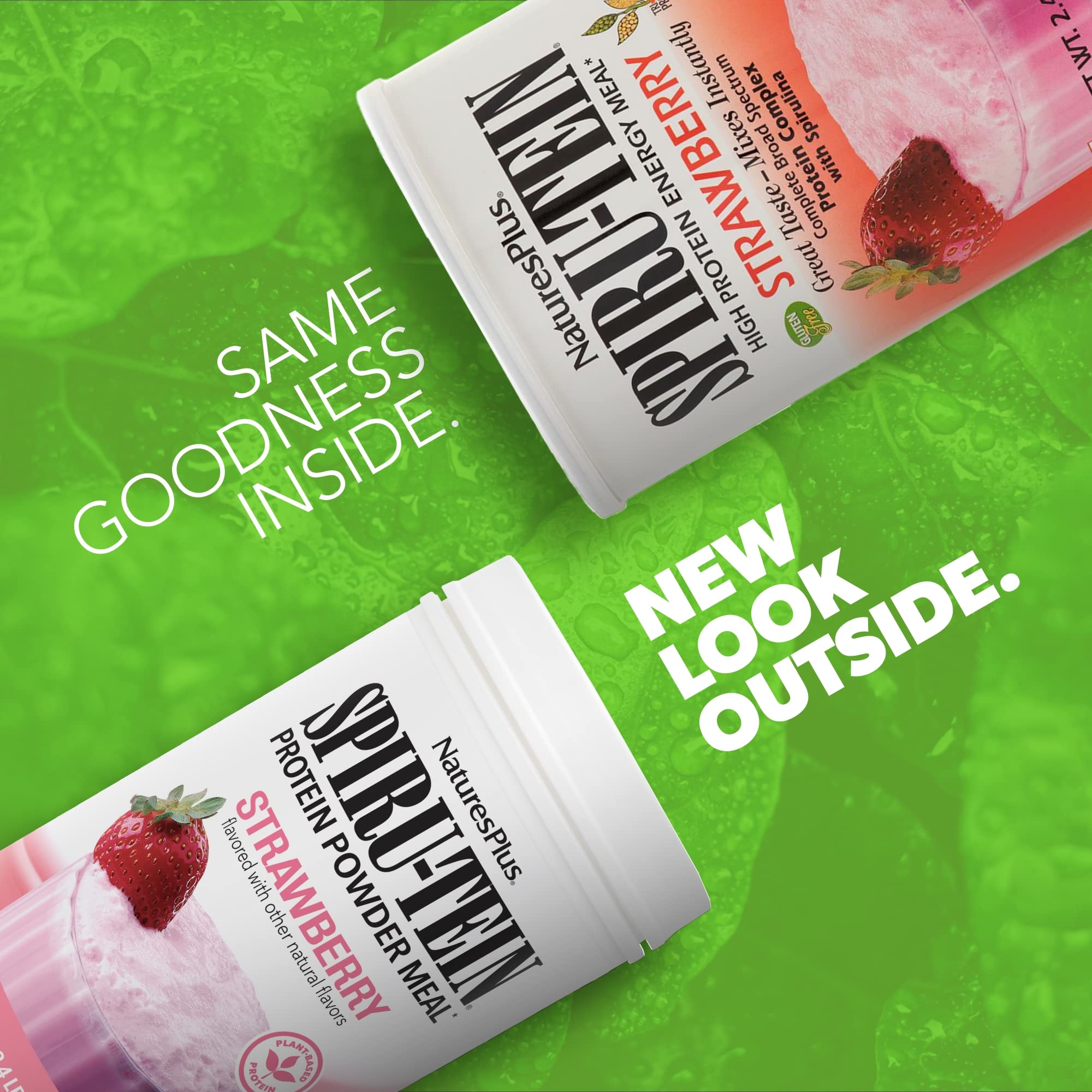 Doseur SPIRU-TEIN fraise inclus, mesure précise de chaque portion.