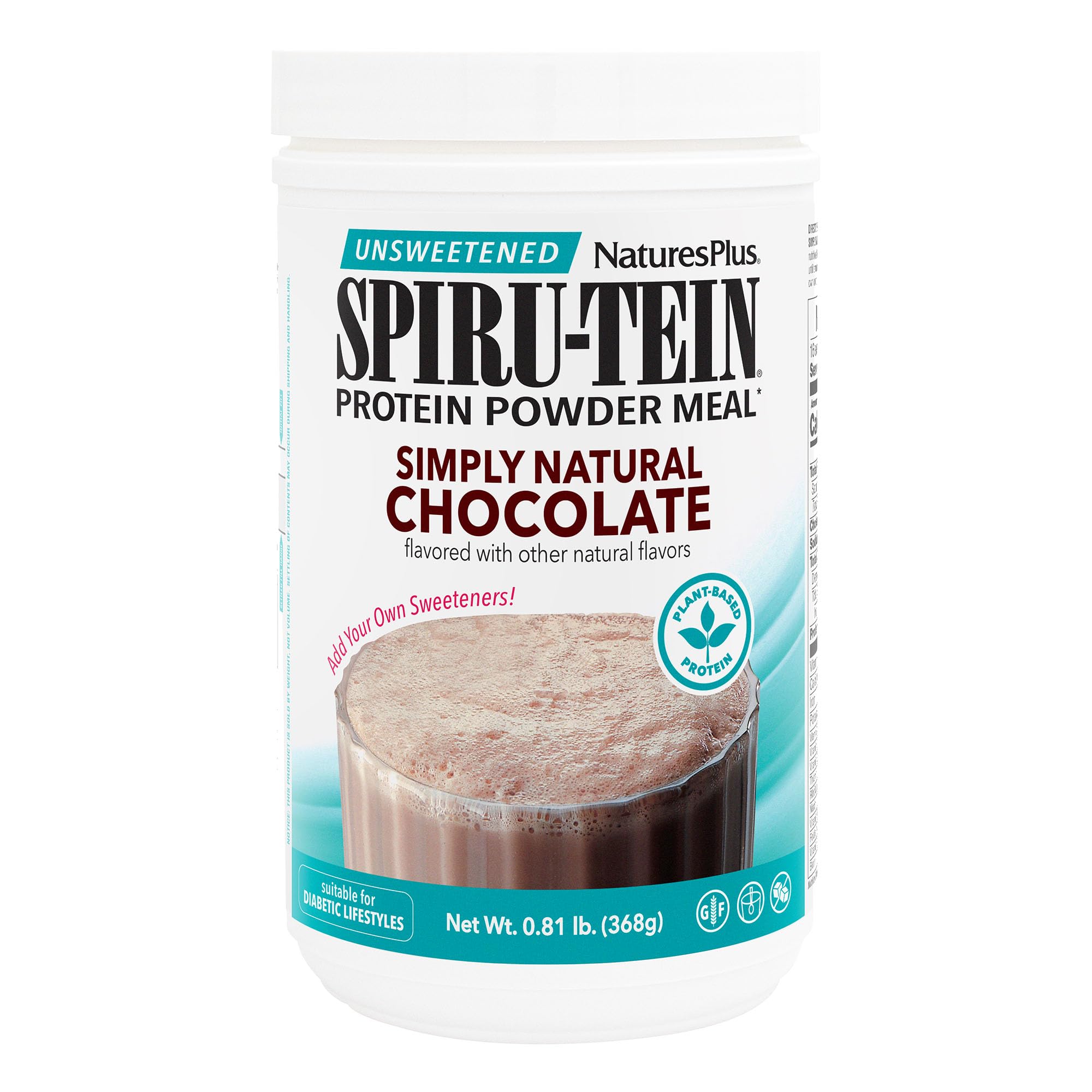SPIRU-TEIN chocolat original, poudre protéinée non sucrée pour shakes après l'entraînement