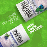 NaturesPlus SPIRU-TEIN Bleuets et Crème dans verre, mélange rapide sans mixeur.