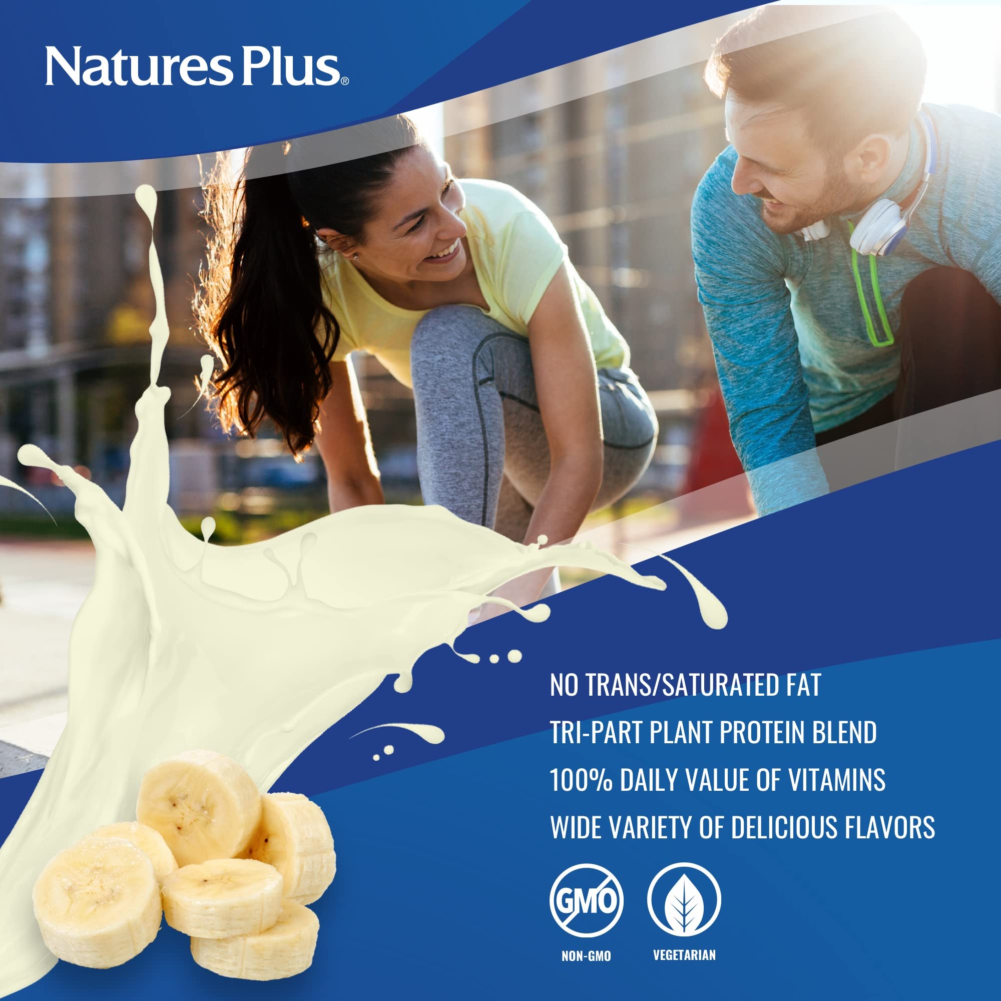 NaturesPlus SPIRU-TEIN Banane – shake prêt à boire sans blender