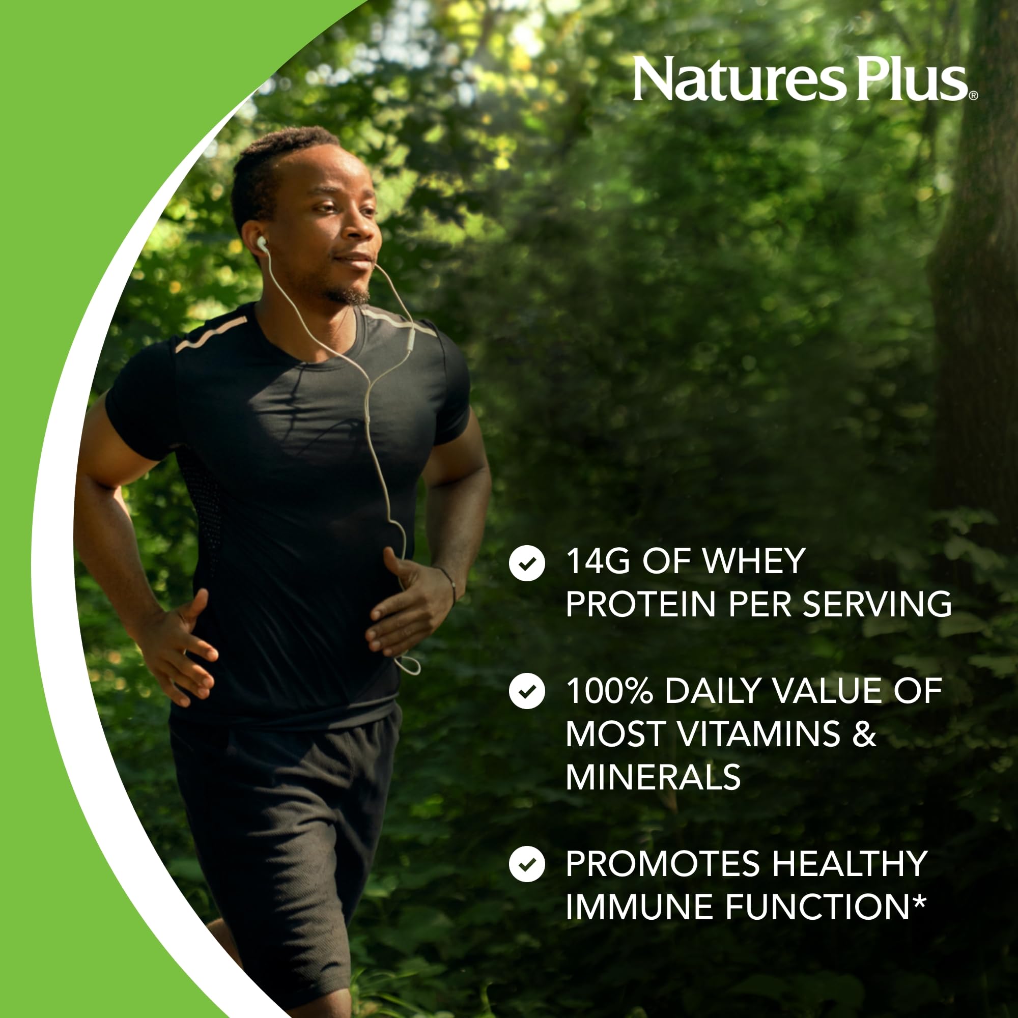 NaturesPlus SPIRU-TEIN WHEY Vanille, riche en vitamines et minéraux pour l'énergie.