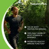 NaturesPlus SPIRU-TEIN WHEY Vanille, riche en vitamines et minéraux pour l'énergie.