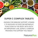 NaturesPlus Super C Complex bioflavonoïdes pour optimiser l'absorption et le soutien quotidien.