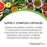 NaturesPlus Super C Complex – capsules véganes et sans gluten faciles à intégrer au quotidien.