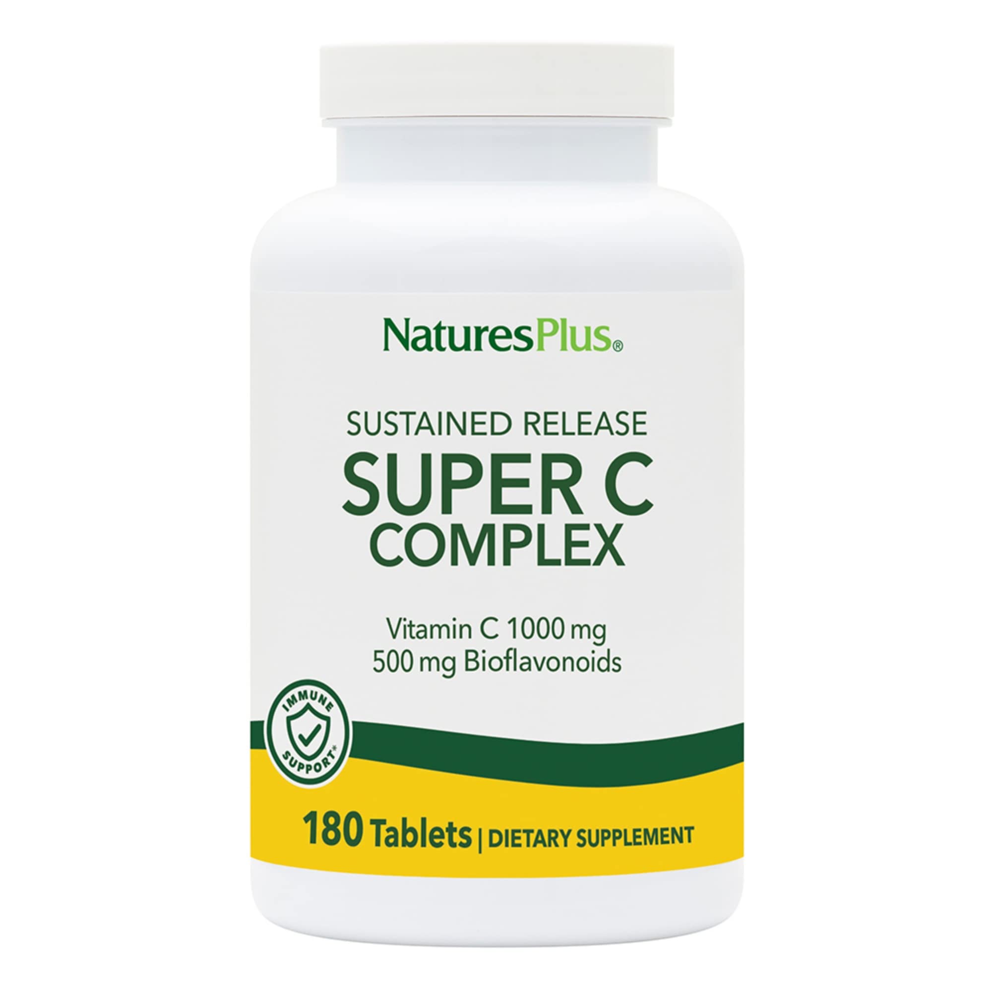 NaturesPlus Super C Complex tablettes pour soutien immunitaire et libération prolongée.