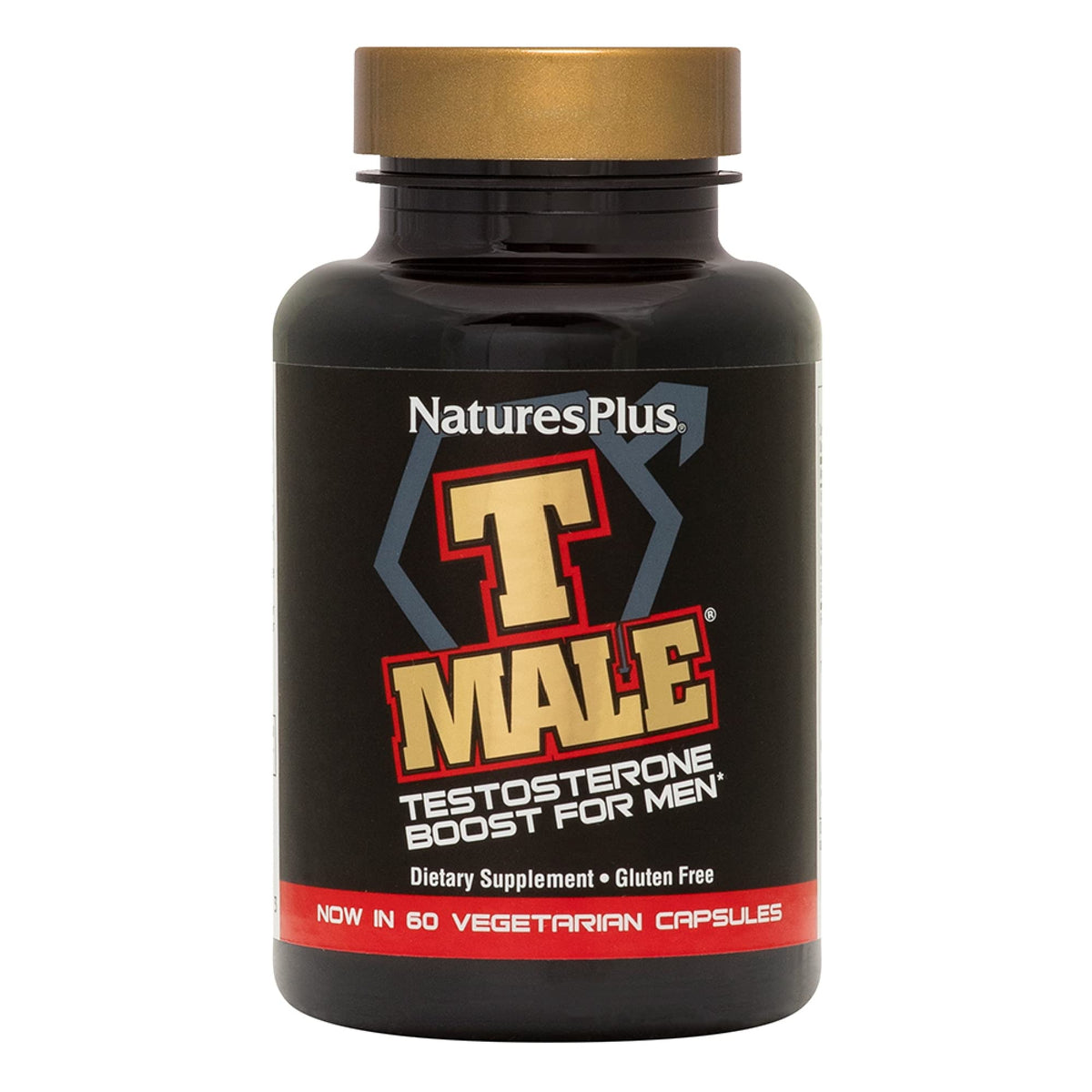 Boîte NaturesPlus T Male avec capsules végétariennes, pratique pour soutenir énergie quotidienne.