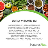NaturesPlus Trans‑Resveratrol 25 mg, antioxydant inclus.