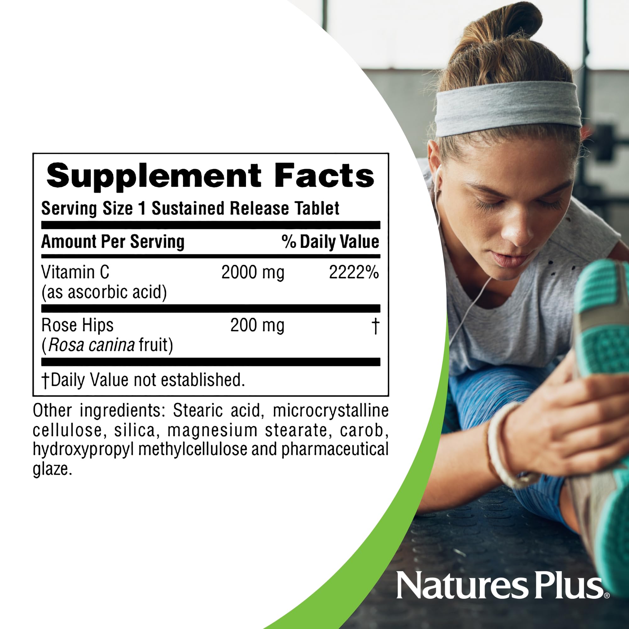 NaturesPlus Ultra-C 2000 mg - emballage sans allergènes et sans colorants.
