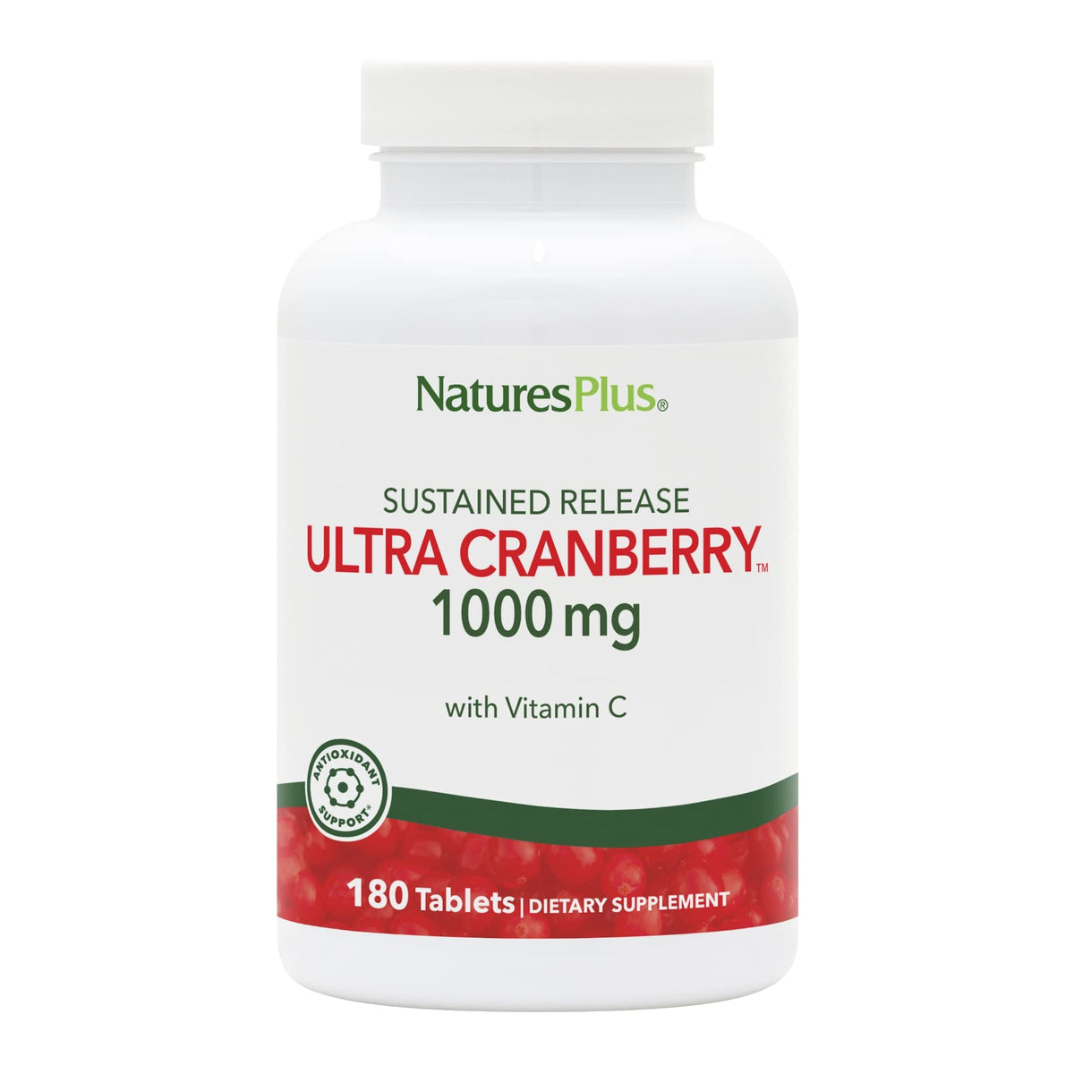 NaturesPlus Ultra Cranberry tablettes 1000 mg en libération prolongée pour routine quotidienne
