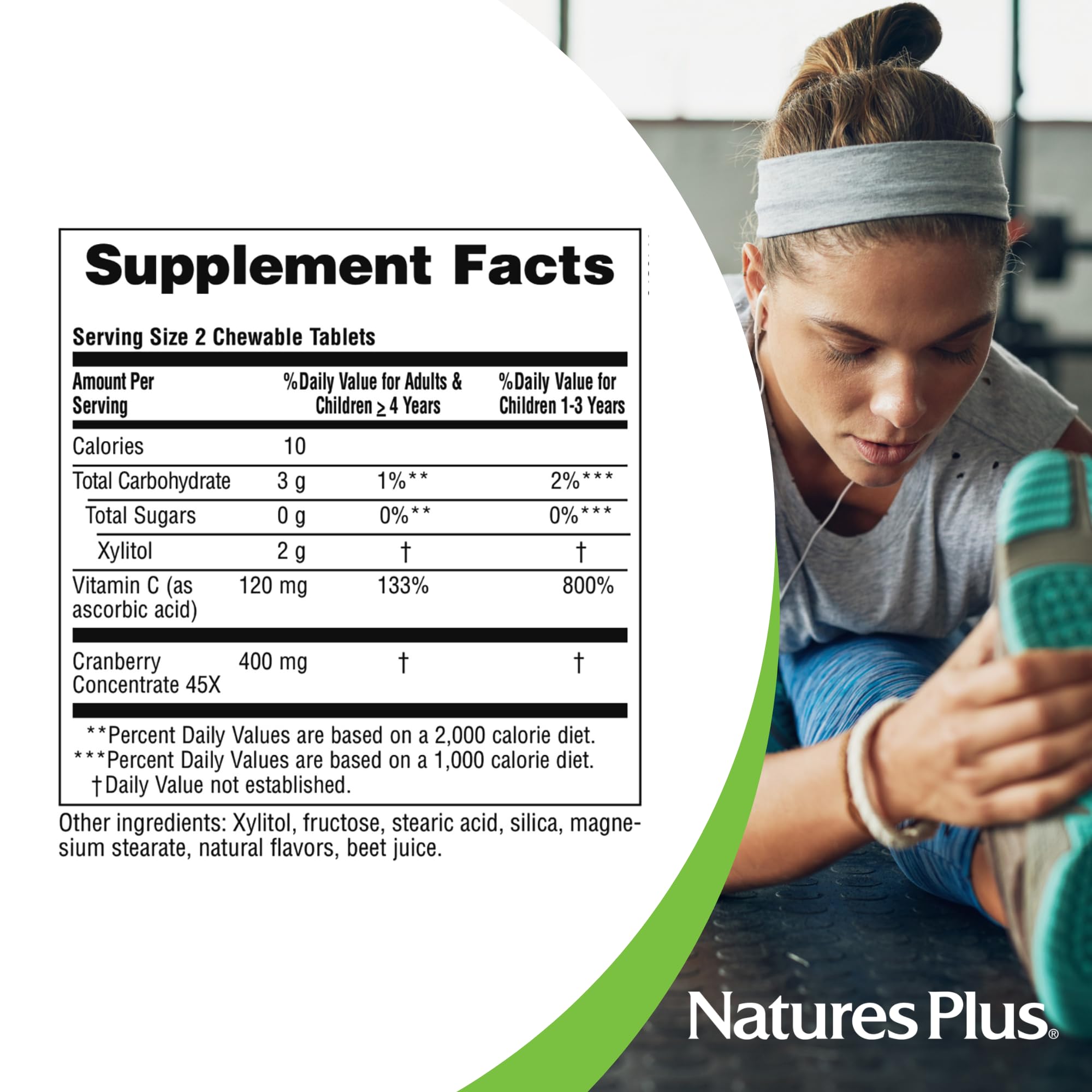 NaturesPlus Ultra Cranberry, comprimés en cœur, portion pratique pour 90 jours.