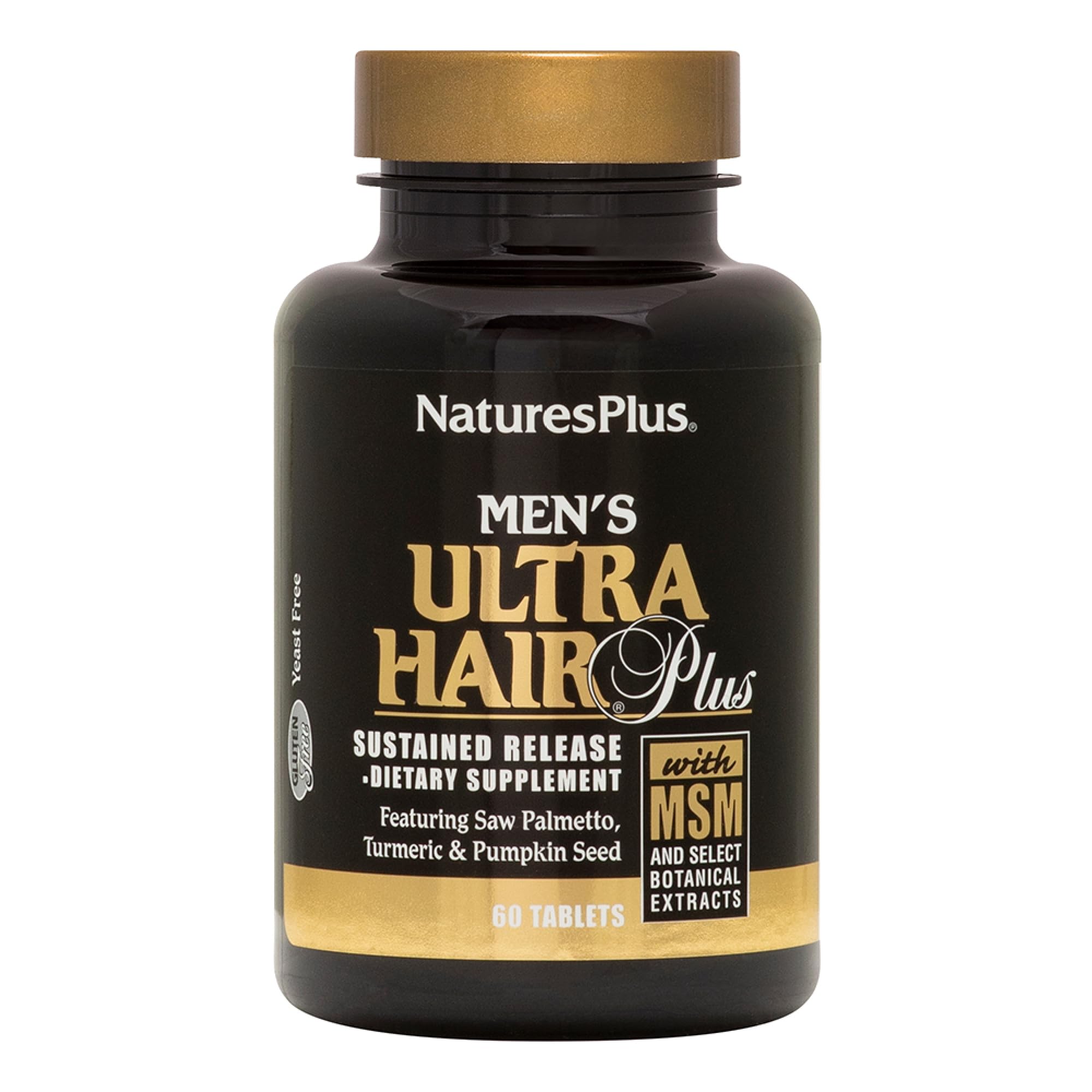 NaturesPlus Ultra Hair Plus – bouteille vue de face, soutien potentiel à la densité capillaire.
