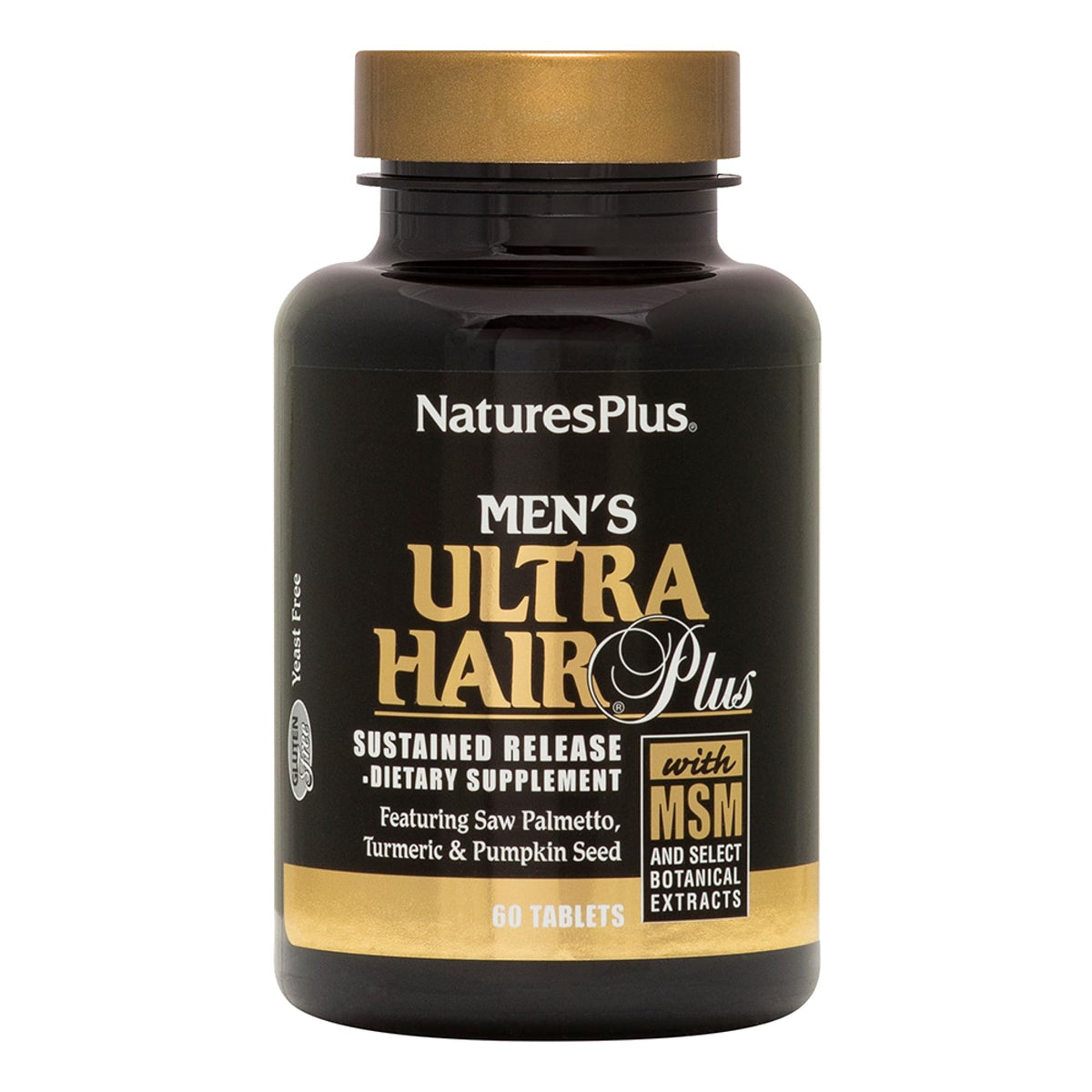 NaturesPlus Ultra Hair Plus – bouteille vue de face, soutien potentiel à la densité capillaire.