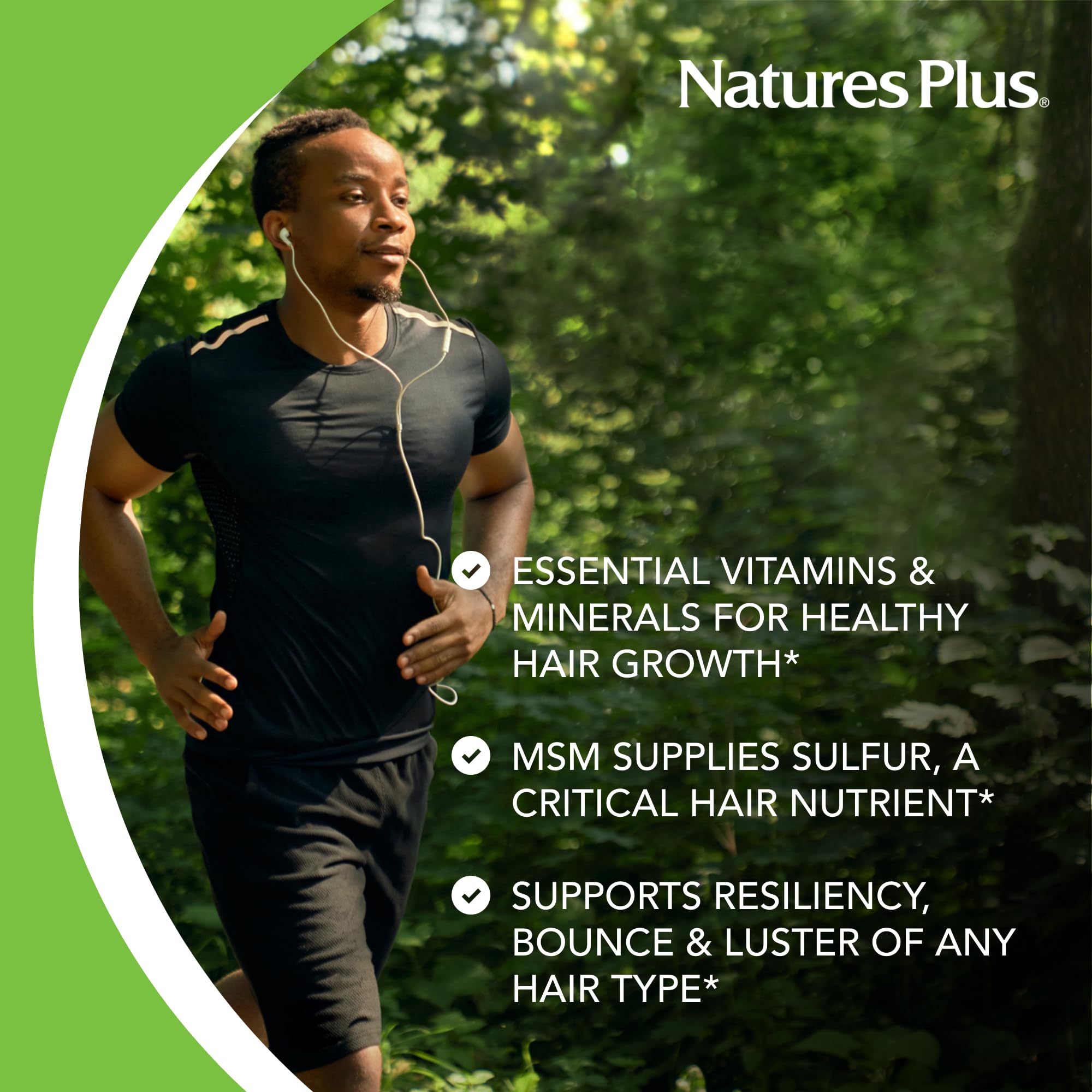 NaturesPlus Ultra Hair Plus – tablettes libération prolongée pour absorption durable