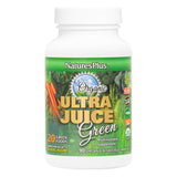 NaturesPlus Ultra Juice Green – boîte montrant le packaging et un soutien immunitaire potentiel et énergie.