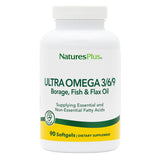 NaturesPlus Ultra Omega 3/6/9, bouteille, soutient potentiellement la routine nutritionnelle.