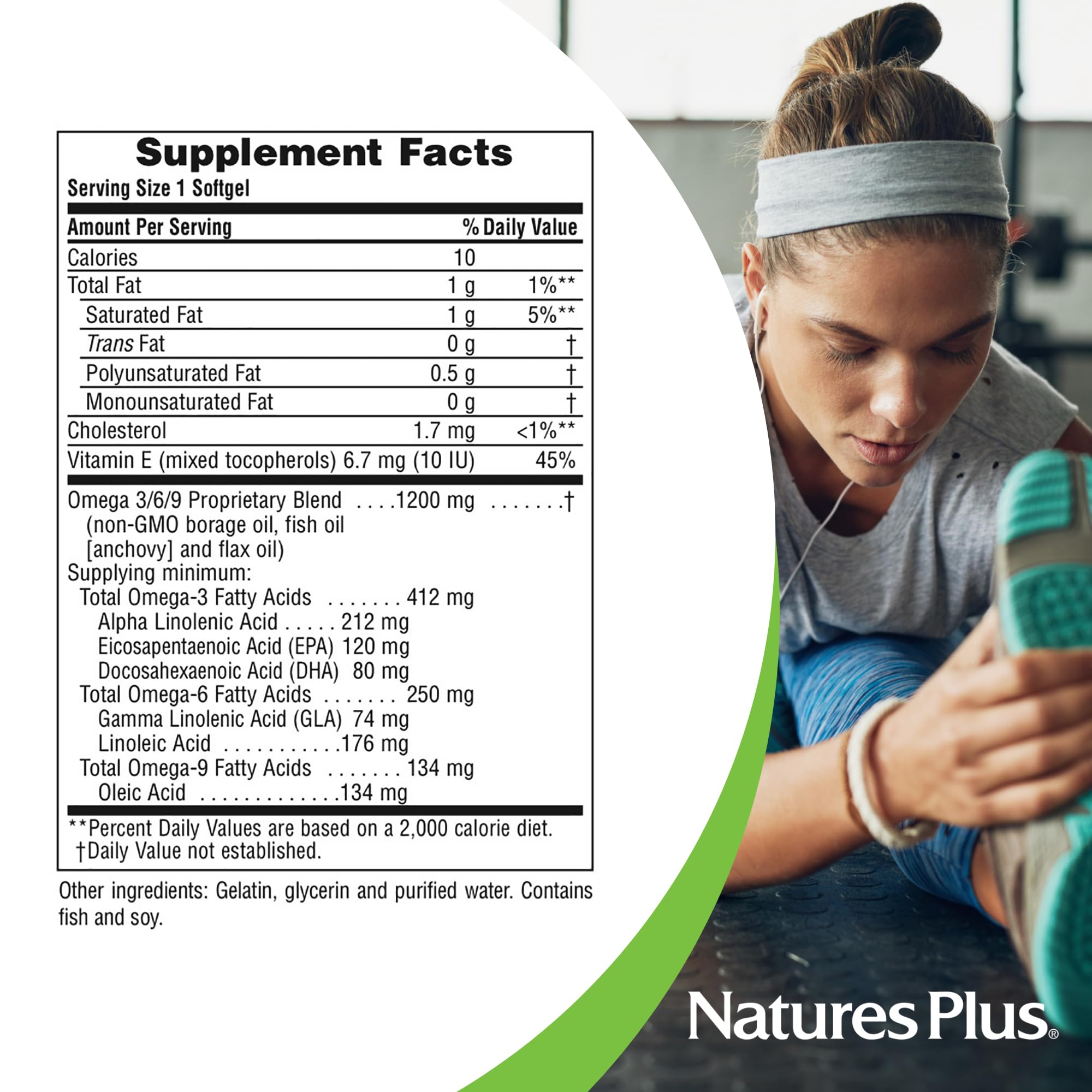 NaturesPlus Ultra Omega 3 6 9: huile de lin pour un apport végétal
