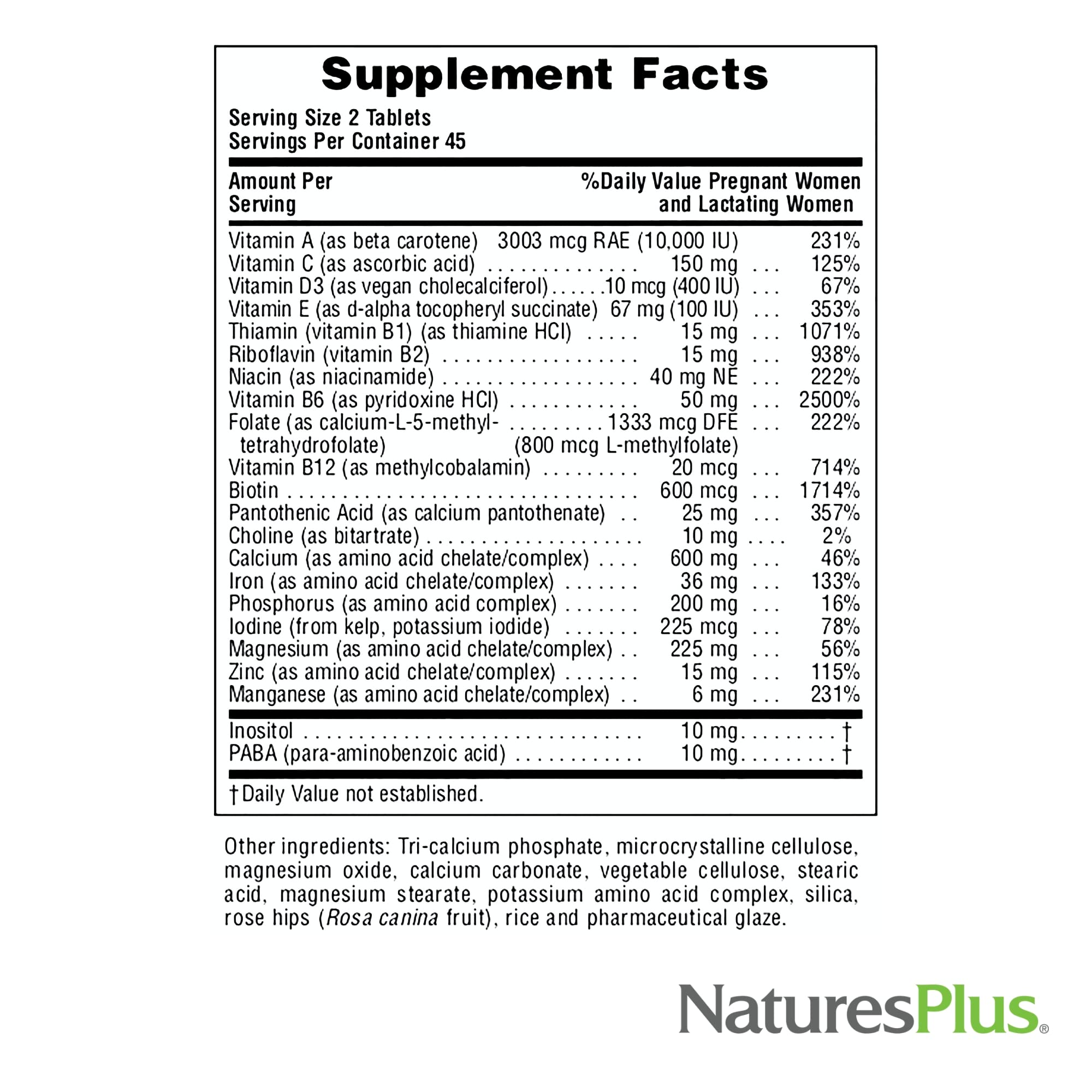 Emballage mis à jour de NaturesPlus Ultra Prenatal, qualité constante