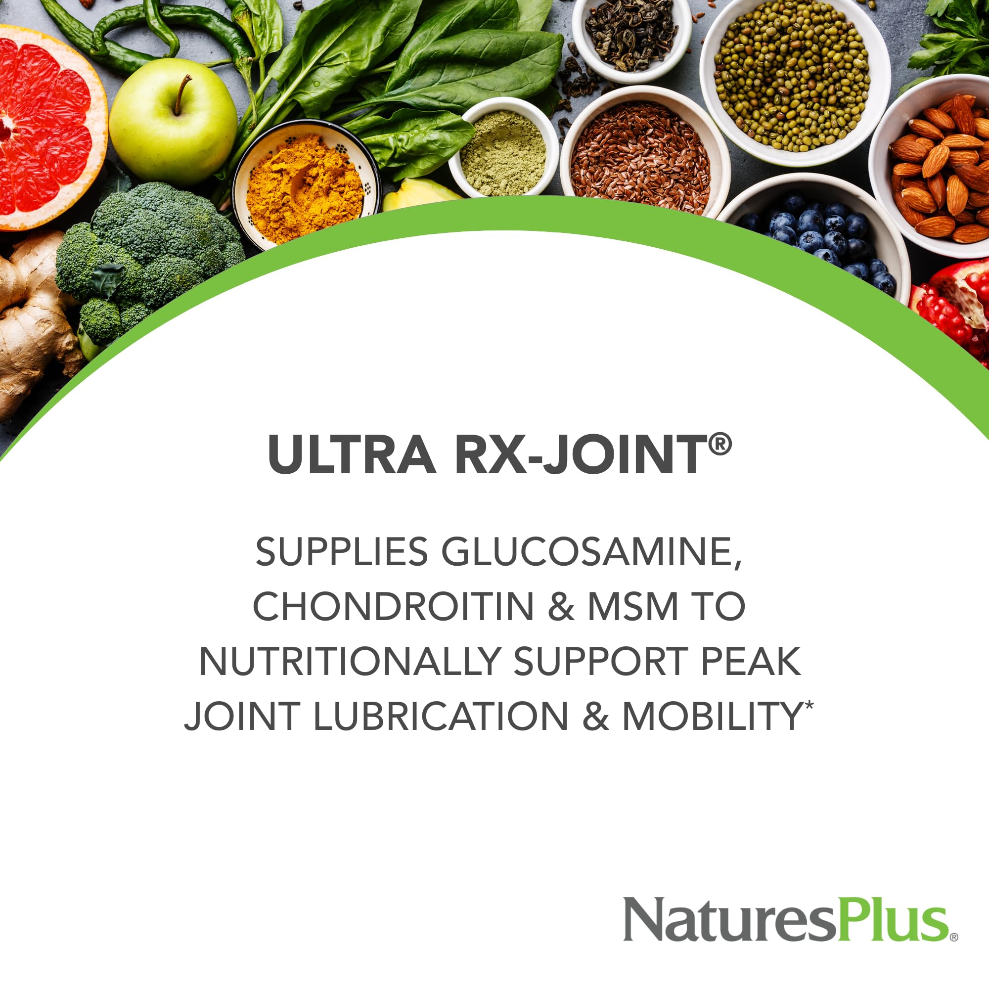 Tablettes NaturesPlus Ultra Rx-Joint, formulation pratique pour la routine journalière.
