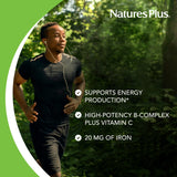 NaturesPlus Ultra-Stress avec fer, dose quotidienne, contient B-Complex et vitamine C pour bien-être.