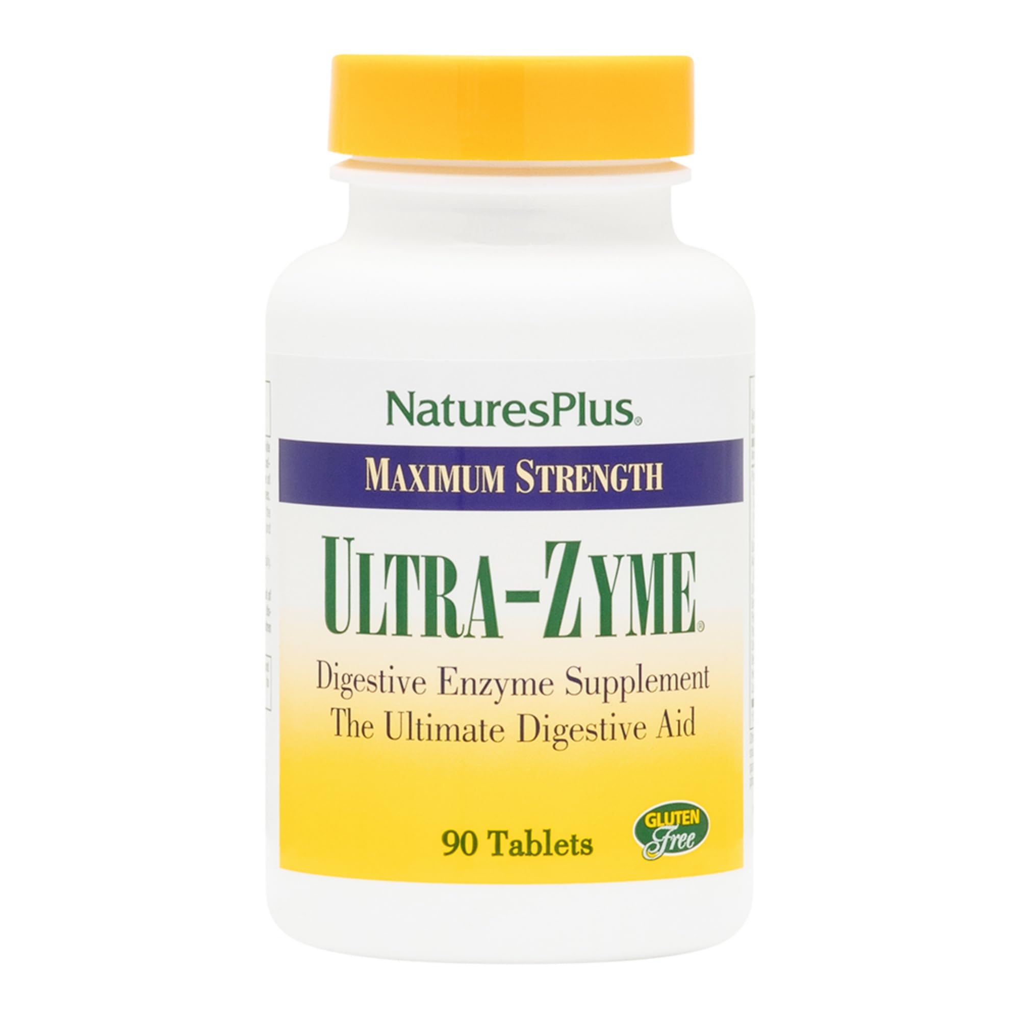 NaturesPlus Ultra-Zyme tablettes visibles dans la bouteille, soutien potentiel a la digestion.