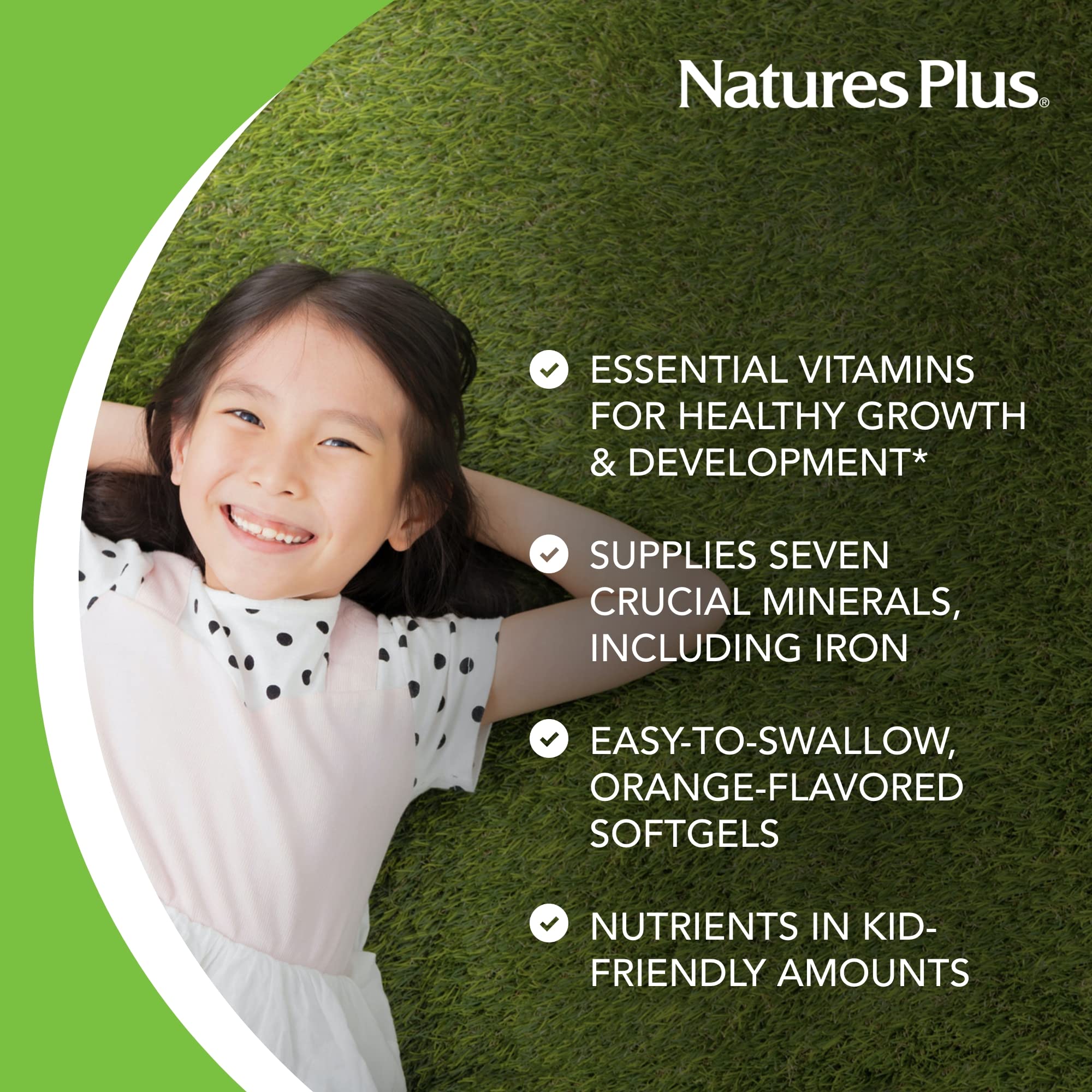 NaturesPlus Vita-Gels Enfants – emballage avec 90 portions pratiques.