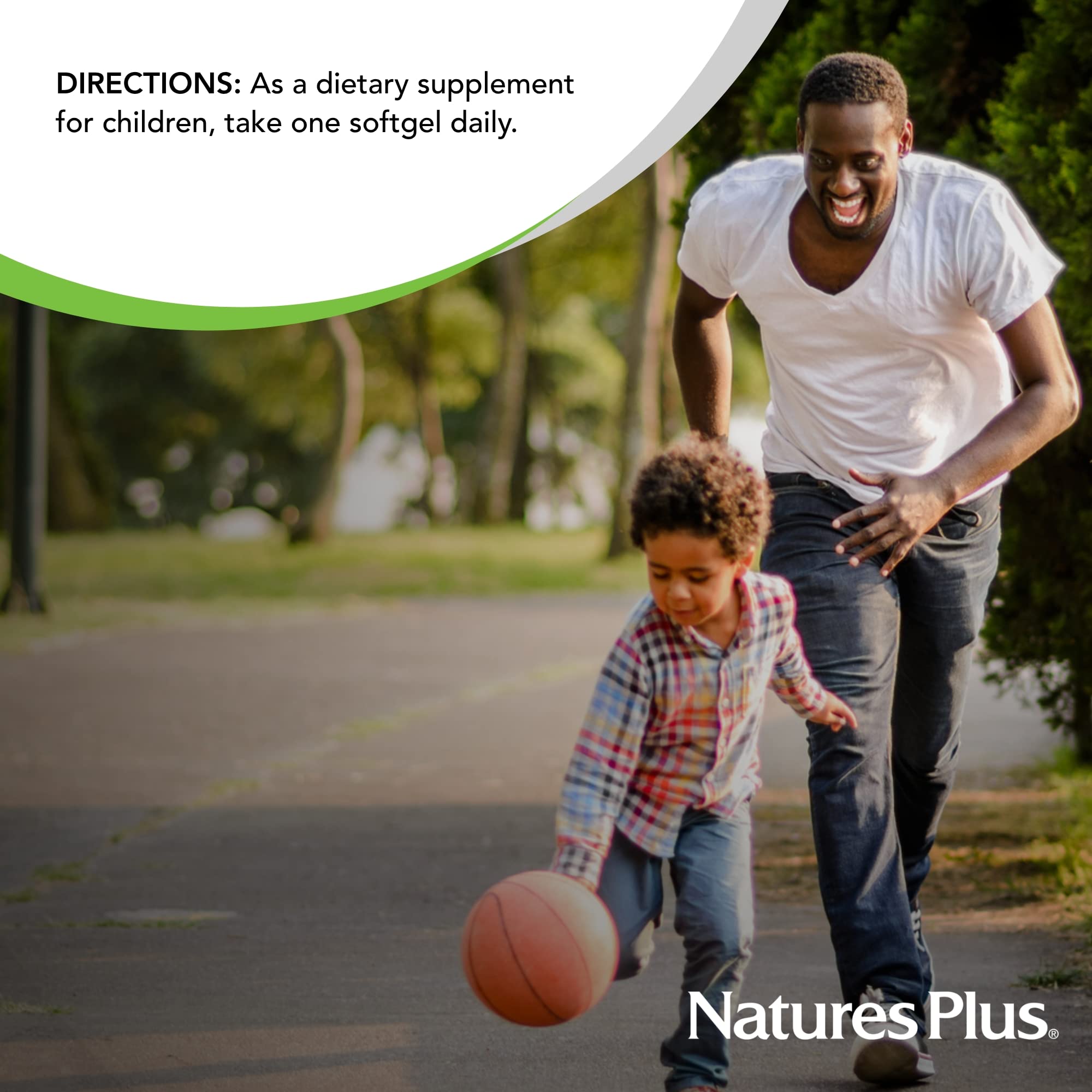 NaturesPlus Vita-Gels Enfants – ingrédients vitaminiques présentés sur l étiquette.