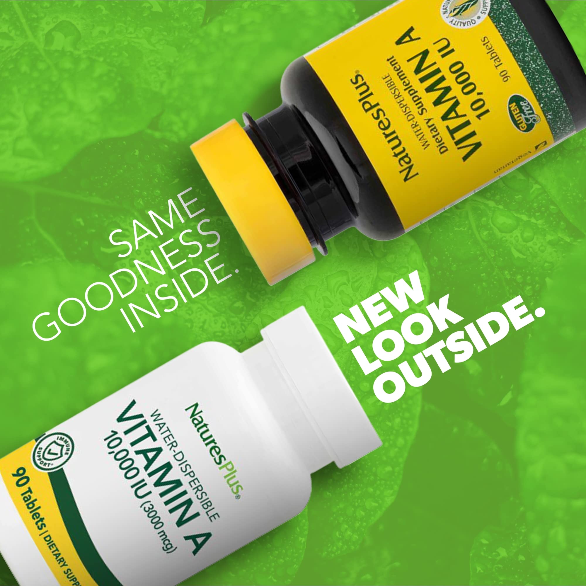 NaturesPlus Vitamine A 10000 UI, etiquette, complément pratique pour la routine quotidienne