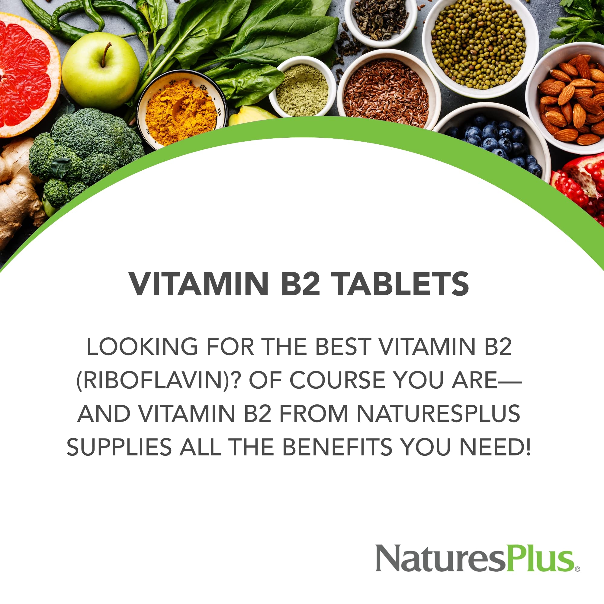 NaturesPlus Vitamine B2 – tablettes soutenant le métabolisme énergétique.