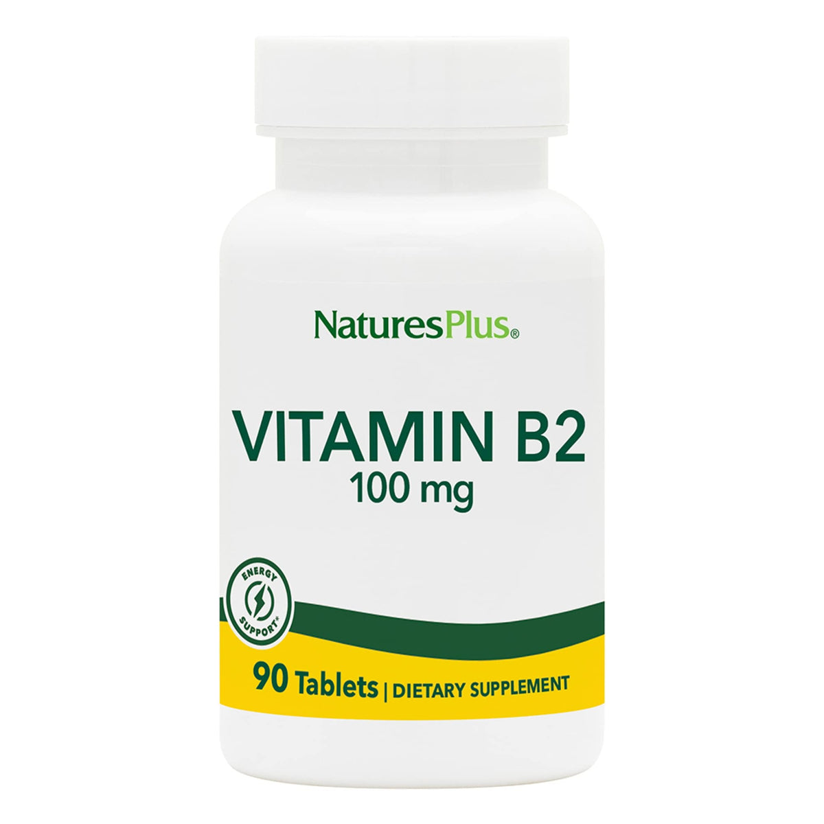 NaturesPlus Vitamine B2 tablettes 100 mg, énergie et métabolisme soutenus