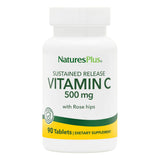 NaturesPlus Vitamine C baies d'églantier – boîte de 90 comprimés pour un soutien immunitaire potentiel.