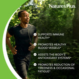 Étiquette NaturesPlus Vitamin C 1000 mg, produit hypoallergénique et sans gluten.
