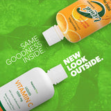 NaturesPlus Vitamine C liquide, flacon bioflavonoides citron, saveur citron naturelle dans boissons.